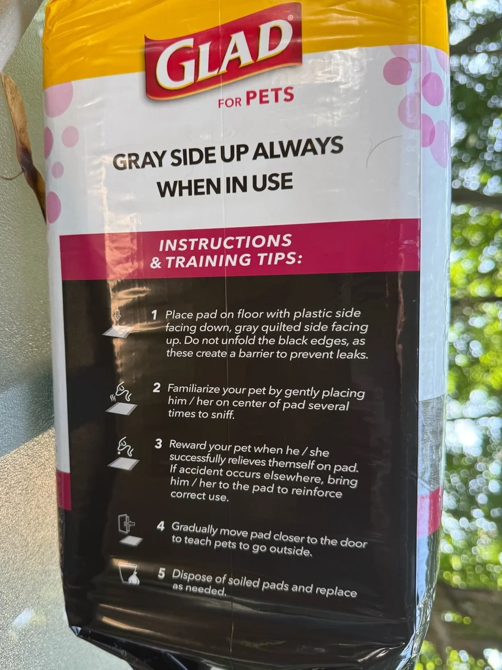 Chew Deterrent Training Pads - Bitter Flavor, Large, GLAD for Pets